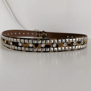 <span class=keywords><strong>Ceinture</strong></span> en cuir pyramidale en mohair à imprimé léopard pour cow-boys et cow-girls du western, <span class=keywords><strong>ceinture</strong></span> punk rock en métal <span class=keywords><strong>cloutée</strong></span> Y2K pour femmes - Product Image 6