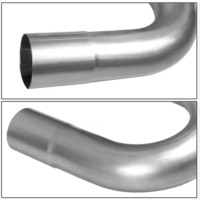 Kit de tuyaux d'échappement en acier inoxydable 16 pièces, diamètre extérieur 2,25 pouces, tuyaux droits, coudés à 45, 90 et 180 degrés, avec colliers de serrage en U, pour montage DIY personnalisé