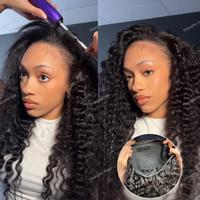 Perruque mi-tête en cheveux humains naturels, sans colle, aspect naturel, cheveux vierges, facile à porter, style protecteur pour femmes noires