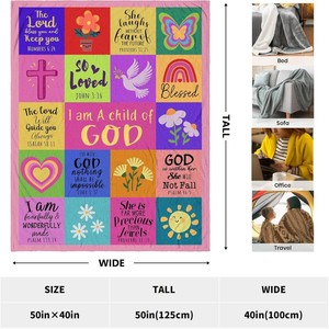 Regali per Battesimo, Coperta Decorativa, Regali per Dedicazione, Cresima, Comunione, Regali per Neonata, Donna, Regalo di Compleanno Cristiano Cattolico - Product Image 3