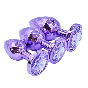 Blue Diamond Butt Plug - Metal Anal Toy with Crystal Blue Diamond Butt Plug - Metal Anal Toy with Crystal