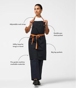 DUOLAI <span class=keywords><strong>Tablier</strong></span> <span class=keywords><strong>de</strong></span> chef <span class=keywords><strong>professionnel</strong></span> avec poches Tabliers <span class=keywords><strong>de</strong></span> <span class=keywords><strong>cuisine</strong></span> pour hommes femmes 12oz 100% toile <span class=keywords><strong>de</strong></span> coton - Product Image 2