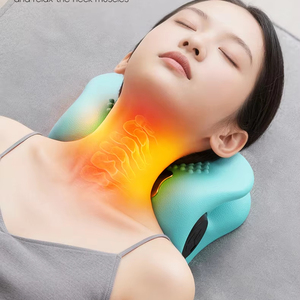 Masseur cervical électrique à compresse chaude et magnétothérapie, oreiller de massage vibrant pour le cou et les épaules avec chaleur - Product Image 6