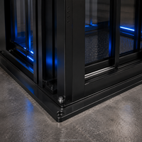 Porte battante manuelle de luxe en acier inoxydable noir brossé titane avec panneau d'appel dissimulé pour ascenseur de villa