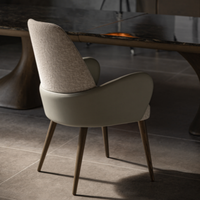 Amerikanisches High-End Marmor Massivholz Tischbein Esstisch- und Stuhl-Set für Villa, Club, Zuhause, Anpassbare Restaurantmöbel
