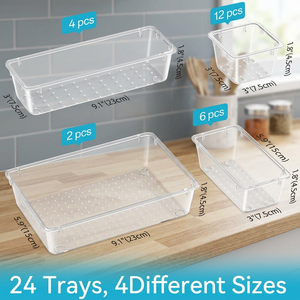 Ensemble de 25 contenants alimentaires rectangulaires en plastique PET, capacité de 3 à 6 L, préservation de la fraîcheur, design multifonctionnel, bacs de rangement - Product Image 3