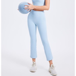 Pantalones de yoga YIYI para mujer, de cintura alta, acampanados, capri, leggings de corte bootcut, elásticos, cortos, para estar <span class=keywords><strong>en</strong></span> <span class=keywords><strong>casa</strong></span>, gimnasio, entrenamiento, yoga - Product Image 2