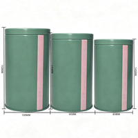 Boîte à thé cylindrique de qualité alimentaire, boîte de rangement à thé ronde en métal vide avec double couvercle, impression de logo personnalisée disponible