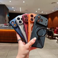 Funda Magnética Refrigerante de Alta Calidad para iPhone 17 16 15 14 Pro Max, con Rejilla Transpirable Tipo Panal de Abeja, Cubierta Trasera Convertible
