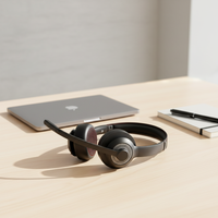 Headphone Gaming Berkualitas Tinggi dengan Antarmuka 3.5mm/USB, Dapat Disesuaikan, Kabel, Over Ear, Dilengkapi Mikrofon ENC untuk Penggunaan di Kantor dan Call Center