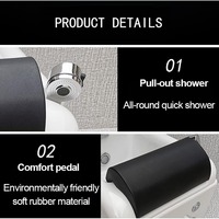 Chaise de pédicure en acrylique avec spa pour les pieds et lavabo pour pédicure pour salon de manucure, tension universelle
