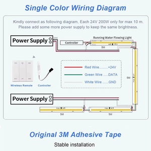 T RGB chảy ws2811 COB đuổi theo Ngựa chạy nước LED Strip lightsled SMD duy nhất chạy 24V 120LED ánh sáng striprunning LED - Product Image 4