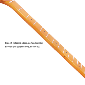 Manche de guitare ST en érable canadien, conversion baritone, longueur d'échelle 28 pouces, rayon <span class=keywords><strong>12</strong></span> pouces, trous de 10 mm, 22 frettes, finition satinée, double action - Product Image 4