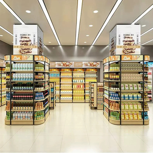 Copertura del pilastro in legno <span class=keywords><strong>scaffale</strong></span> del supermercato colonna mensola con luce e cassetto - Product Image 3