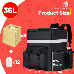 Bolsa de reparto de pizza grande aislada para acampar al por mayor <span class=keywords><strong>con</strong></span> 4 bolsillos <span class=keywords><strong>Uber</strong></span> Eat tira reflectante mochila de reparto de comida - Product Image 3