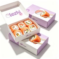 Boîte d'emballage en papier de luxe personnalisée pour gâteaux de sushi à emporter, boîte magnétique pour crêpes et sushis avec inserts et D