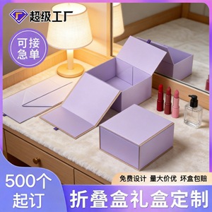 Custom Foldable Cosmetic Gift <b>Box</b> Book Shape One Piece Lid Double Door Eco Friendly Packaging For <b>Makeup</b> Organizers - Product Image 4