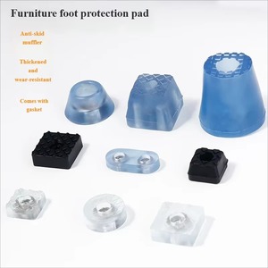 Patins de protection en silicone <span class=keywords><strong>pour</strong></span> pieds de meubles, souples, antidérapants, lavables et réutilisables <span class=keywords><strong>pour</strong></span> tables, chaises, canapés et tabourets, protection du sol - Product Image 2