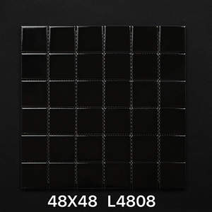 Foshan promotionnel pur noir 48x48 cuisines, salles <span class=keywords><strong>de</strong></span> bains, piscines <span class=keywords><strong>salle</strong></span> <span class=keywords><strong>de</strong></span> <span class=keywords><strong>bain</strong></span> sol extérieur carreaux <span class=keywords><strong>de</strong></span> mosaïque en céramique carrelage <span class=keywords><strong>de</strong></span> sol en mosaïque - Product Image 2