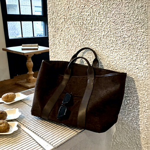 Borsa a Mano Doppia Rou Rou <span class=keywords><strong>Chen</strong></span> Whiterm <span class=keywords><strong>in</strong></span> Stile Coreano, Autunno Inverno, Retrò <span class=keywords><strong>in</strong></span> Pelle Scamosciata, Grande Capacità, Aperta, <span class=keywords><strong>in</strong></span> Poliestere, Semplice e alla Moda - Product Image 5