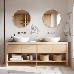 Gỗ Tròn Đóng Khung gương tường tối giản-trang trí bền cho phòng tắm bàn trang điểm & lối vào - Product Image 4