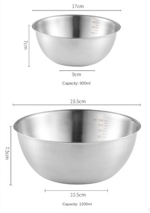 DFU246 ขนาด 7-8 นิ้ว ความจุ 800-1000 มล. อุปกรณ์เสริมอื่นๆ ชามผสม ชามสลัด กระทะผสมไข่ มีสเกลวัด - Product Image 5