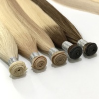 Extensions de cheveux russes Remy double trame, double épaisseur, avec fixation par tissage, pour toutes les couleurs