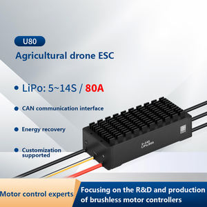 Moteur sans balais U80 5-14S 80A 90g IP67, fonctions de protection multiples, contrôleur de vitesse étanche pour drone agricole FPV Rc - Product Image 4