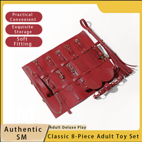 Ensemble de bondage pour adultes 8 pièces, best-seller, jouets BDSM avec collier, menottes, attaches de cheville, masque, bâillon, fouet, sangles croisées et sac de rangement