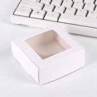 Boîtes cadeaux en carton rigide, ensemble multi-tailles, noir mat, kraft blanc avec couvercle à fenêtre, emballage pour bijoux et cosmétiques, vente en gros