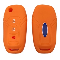 Étui de protection pour clé de voiture pliable à 3 boutons en silicone multicolores WZ pour Ford Everest Focus Mondeo