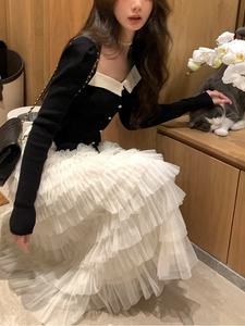 Maglione lavorato a maglia Vintage francese donna Outwear Casual manica lunga Slim Pullover femminile Y2k abbigliamento camicetta stile coreano 2023 inverno - Product Image 3