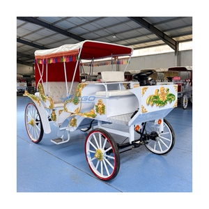 Vente directe usine : Chariot de chevaux électrique romantique victorien à 4 roues, structure en acier, pour excursions panoramiques, haut de gamme, personnalisable pour mariages - Product Image 1