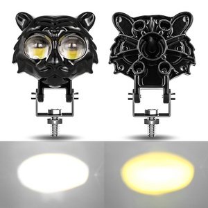 ไฟสปอร์ตไลท์ LED สำหรับมอเตอร์ไซค์ สีขาวเหลือง รูปหัวเสือ คุณภาพสูง ไฟเลเซอร์สำหรับมอเตอร์ไซค์ ใช้ได้กับรถยนต์ทุกประเภท - Product Image 5