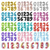Ballons en feuille d'aluminium couleur arc-en-ciel or rose de 16, 32 et 40 pouces, qualité hélium, pour anniversaires et fêtes