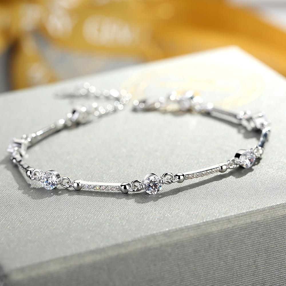 925 sterling silver hot selling wholesale AAAA zircon bracelet womens jewelry(图2)