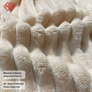 Sản xuất chất lượng tốt 290gsm 100% polyester thả kim sọc sang trọng <span class=keywords><strong>Jacquard</strong></span> flannel vải cho chăn - Product Image 1