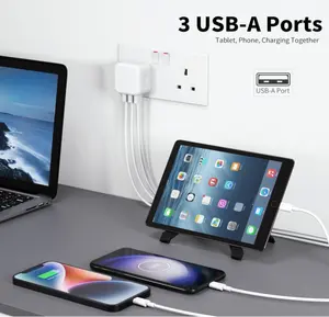 Adaptateur de voyage multi-ports Téléphone mobile Android Tête de charge rapide USB pour tablette Samsung Huawei Xiaomi iPhone