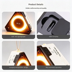 Factory OEM USB Rechargeable Triangle Night <strong>Light</strong> 2W Power 1800mAh Portable <strong>Table</strong> Lamp for Bedroom Home Lighting Bulk Purchase - Product Image 2