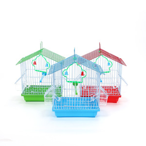 Cage à oiseaux en fer à motif solide en gros avec poignée, cages d'élevage d'oiseaux à usage vivant, emballées dans une boîte, plateau en plastique - Product Image 3