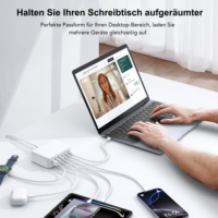 Chargeur multi-ports 100W GaN en gros avec prises AU/US/UK/JP/EU, chargeur rapide 3A3C avec certificat UKCA pour ordinateur portable/téléphone