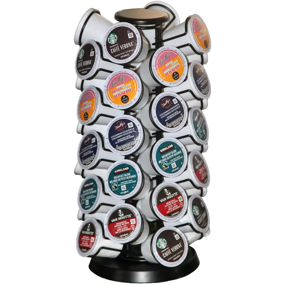 Cup Holder Cup Carousel Rotatable Coffee Pods Holder Storage Organizer Stand For Kitchen Living Room