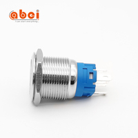 Interruptor de botón de metal de acero inoxidable, anillo de alimentación tipo LED luminoso, 19MM, con conector de cable