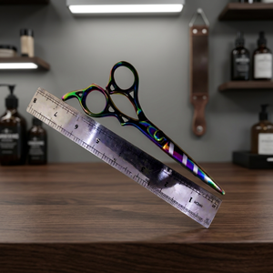 Ensemble de ciseaux à cheveux professionnels ASAP Salon Quality Rainbow Finish en acier inoxydable à long manche pour droitiers, ciseaux de barbier multicolores - Product Image 5