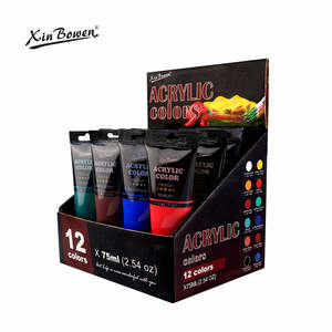 Xin Bowen Art Paint 12 Color Nuevo diseño Juegos <span class=keywords><strong>de</strong></span> pigmentos 75 Ml Juego <span class=keywords><strong>de</strong></span> <span class=keywords><strong>pintura</strong></span> acrílica Juego <span class=keywords><strong>de</strong></span> <span class=keywords><strong>pintura</strong></span> no tóxica para lienzo - Product Image 2
