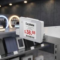 Etiqueta Electrónica de Precio HUI WEI de 1.54 Pulgadas, Pantalla de 3 Colores, 2.4GHz SDR, Batería Reemplazable de 10 Años, Multiusos, 0-50C