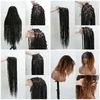 Extensions de cheveux tressées en fibre haute température pour femmes, longues et droites, pré-étirées, faciles à installer, double trame, vente en gros