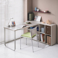 Computer Bureau Met Opslag Planken Thuis Kantoor Schrijven Studie Laptop Tafel Moderne Industriële Stijl, Hout En Metalen Frame