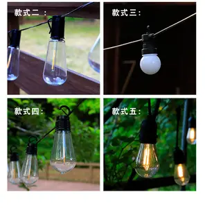 10 Bulbs S14 Garden String Lights With Warm White Bulbs IP65 Christmas Hanging Outdoor String Lights Dimmable Garden Light