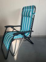 Chaise longue de plage pliable à rayures zéro gravité avec appui-tête réglable pour extérieur, patio, jardin, transat personnalisé
